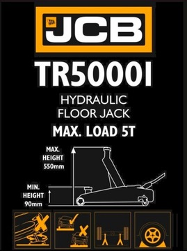Подъемник-лягушка 5Т, двухпоршневой резиновый актуатор, низкопрофильный автомобиль JCB