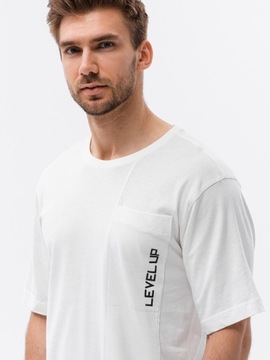T-shirt męski bawełniany OVERSIZE S1628 biały XL