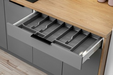 Meble kuchenne NOVO 200 cm zestaw szafek kuchennych kaszmir mat/szary mat