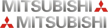 2szt MITSUBISHI 40cm Srebrne Naklejki Tuning 4x4