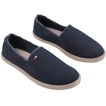 ТЕМНО-СИНИЕ ТЕННИСНЫЕ КРОССОВКИ ESPARDYLE МУЖСКИЕ СЛИПОНЫ НА ПЛОСКОЙ ПЛОСКОЙ ПЛОСКОЙ ПЛОСКОСТИ. ЭКО-КОЖА