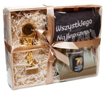 Prezent zestaw box na 70 urodziny dla kobiety matki babci mężczyzny ojca