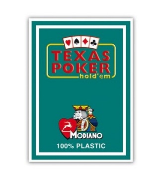 Karty Modiano Texas Jumbo 100% Plastic Zielone