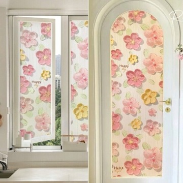 Статическая цветочная наклейка на окно