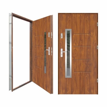 Ciepłe drzwi wejściowe G 77 INOX BEZRAMKOWY LUX90