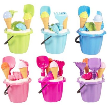 НАБОР ВЕДРО ДЛЯ ПЕСКА С ФОРМАМИ И ЛОПАТОЙ-СИТО