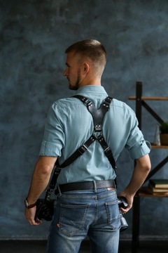 ПРОФЕССИОНАЛЬНЫЙ КОЖАНЫЙ РЕМНЯ ДЛЯ ФОТОГРАФИИ ДЛЯ ДВУХ КАМЕР