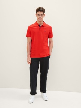 Tom Tailor Basic Polo With Contrast - Basic Red