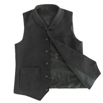 Men's Suit Vest Coffee Tailored Collar Retro Tooli