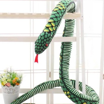 Змея, имитация игрушки, большая плюшевая опора, зеленая шутка, змея