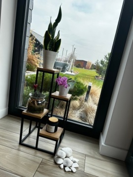 Металлическая подставка для цветов 34х34х69, промышленная подставка-чердак