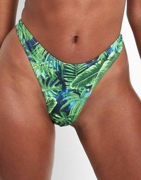 P034D28 Boohoo DÓŁ OD BIKINI TROPIKALNY WZÓR 44