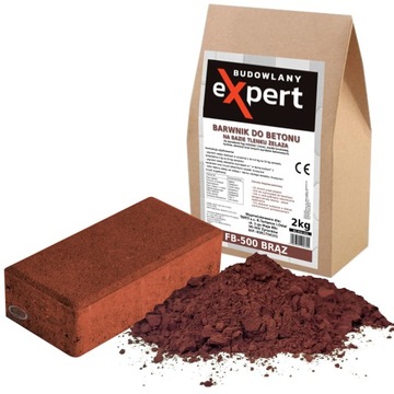 PIGMENT BARWNIK DO BETONU FB-500 BRĄZOWY BRĄZ 2KG FARBA DO BETONU FARBUJĄCA