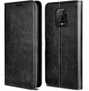 ETUI FLIP SKÓRA DO XIAOMI REDMI NOTE 9 PRO +SZKŁO