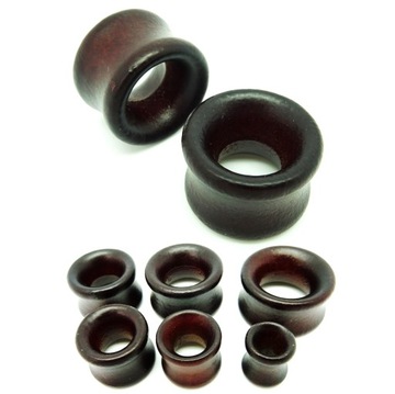 Tunel Drewniany Plug Siodłowy Drewno Brązowy 20mm