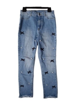 CALZEDONIA Jeansy damskie zdobione roz S