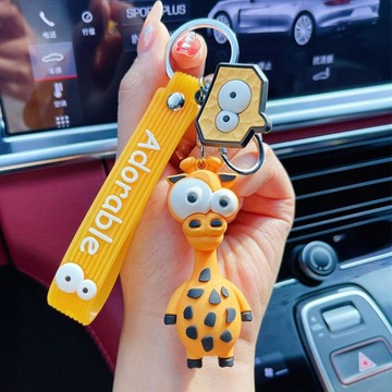 БРЕЛОК ДЛЯ КЛЮЧЕЙ СУМКИ МАШИНЫ ЖИРАФ 3D КУЛОН С ЖИВОТНЫМ ЗАБАВНЫЙ БРЕЛОК ДЛЯ КЛЮЧА