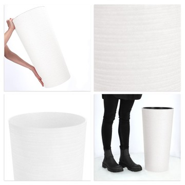 ЭКОЛОГИЧЕСКИЙ ЦВЕТОЧНЫЙ ГОРШОК, БЕЛЫЙ, 30 см