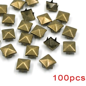 100Pcs Square Rivets 4 Claw Spikes And Studs Punk Leather Rivets For Jeans