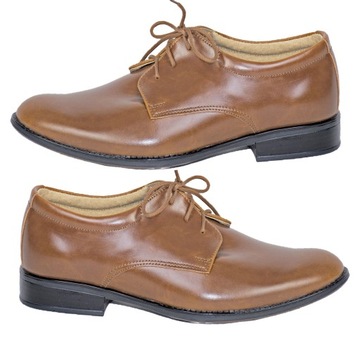 BUTY CHŁOPIĘCE wizytowe komunijne buty dla chłopca brązowe 36