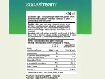 6x СИРОП КОНЦЕНТРАТА ЛИМОН-ЛАЙМ ДЛЯ НАСЫЩЕННОГО НАПИТКА SODASTREAM 9 Л, 440 мл