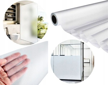 GRUBA FOLIA MLECZNA MATOWA OKLEINA DO SZYB OKIEN 152X50 SZRONIONA SZYBA