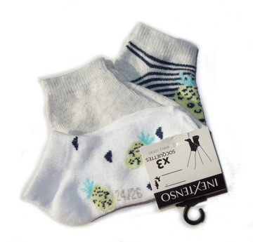 3 PACK KRÓTKIE SKARPETKI DZIEWCZĘCE SOCKS 15/17
