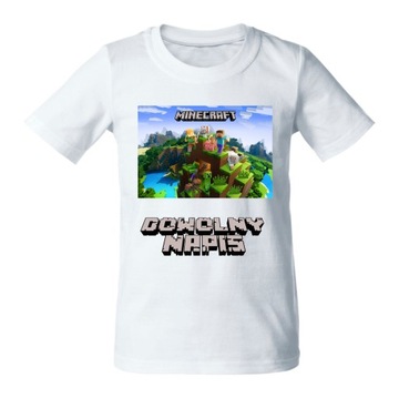 KOSZULKA z motywem MINECRAFT z TWOIM NAPISEM 140