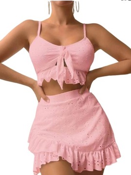 Bikini, Strój Kąpielowy I Plażowa Sukienka - Trzyczęściowy Zestaw, XL