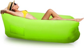 Sofa nadmuchiwana Lazy Bag na plażę Fotel Materac Leżak Zielony 190x70 cm