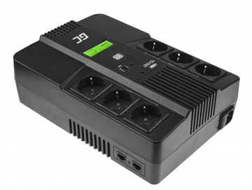 ИБП ИБП 600 ВА, 360 Вт, 6 ЖК-дисплеев, SCHUKO + ПРОГРАММА ИБП GREEN CELL GC