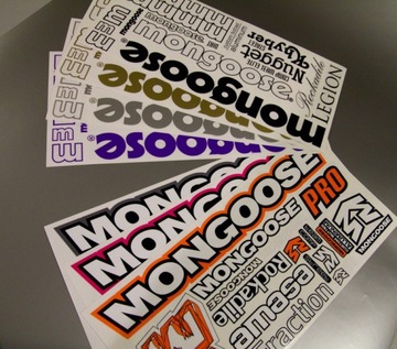 Naklejki Nalepki Rowerowe Logo MONGOOSE Classic, 4 kolory, Na ramę rowerową