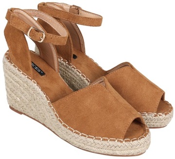 Karmelowe espadryle na koturnie VICES 39 EU