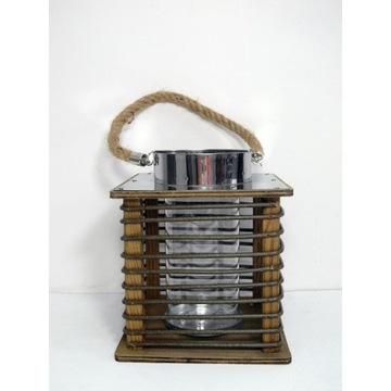 LAMPION DREWNO-METAL 18,5cm