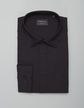 Koszula męska lentini 00393 czarny classic fit 176/182 45