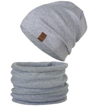 Komplet CZAPKA + TUBA komin beanie PRĄŻEK r. 51-56