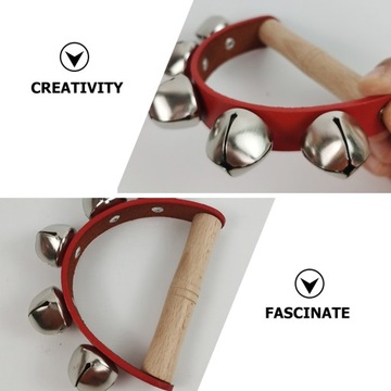 КОЖАНЫЙ НАБОР ДЕРЕВЯННЫХ КОЛОКОЛЬЧИКОВ С ПЯТЬЮ КОЛОКОЛЬЧИКАМИ