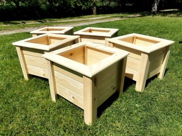 ДЕРЕВЯННЫЙ ЦВЕТОЧНЫЙ ГОРШОК 45X45X42 БОЛЬШОЙ ПОЛЬСКИЙ ИЗДЕЛИЕ