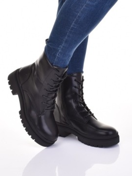 МОДНЫЕ КОЖАНЫЕ ЖЕНСКИЕ БОТИНКИ, КЛАССИЧЕСКИЕ СУМКИ НА ШНУРОВКЕ, ЧЕРНЫЕ