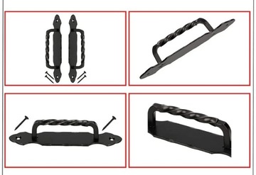 РУЧКА ДВЕРНАЯ КОВАНАЯ АНТАБА, ЧЕРНАЯ 190 мм РЕТРО