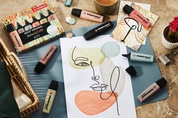 Zakreślacze Stabilo Boss Original NatureCOLORS mix 6 kolorów+2 czarne