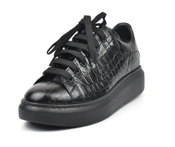 Sneakersy damskie SEMPRE 21-190 czarne lico r.39