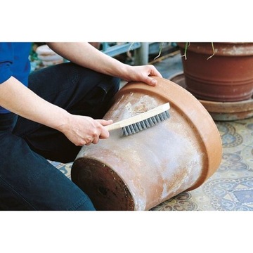 SZCZOTKA DRUCIANA RĘCZNA CHWYT DREWNIANY UNIWERSALNA DRUT GŁADKI Dwa rzędy