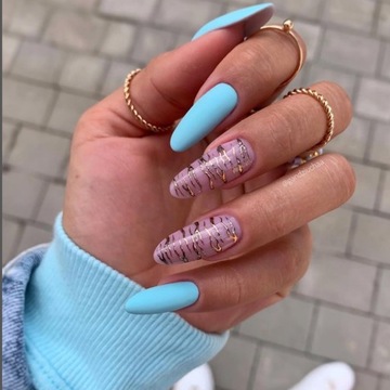 Tipsy do przedłużania paznokci Clear Flex 500szt pudełko Almond Migdał