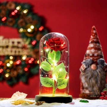 ВЕЧНАЯ РОЗА В КРАСНОМ СТЕКЛЕ В ПОДАРОЧНОЙ КОРОБКЕ