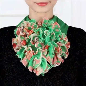 Korean Floral Chiffon Neck Guard False Collar