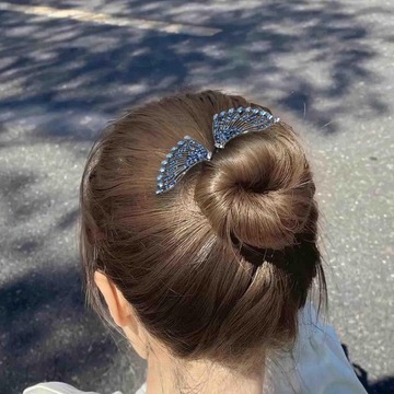 Булочка для волос Изысканная блестящая модная заколка для волос в стиле E