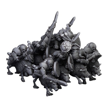 Mounted Orcs with spears - x2 + x3 CMD - Highlands Miniatures - Druk 3D