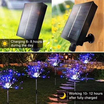 4x ЦВЕТНАЯ СОЛНЕЧНАЯ САДОВАЯ ЛАМПА 120 СВЕТОДИОДНЫХ СОЛНЕЧНЫХ ЛАМП «Одуванчик»