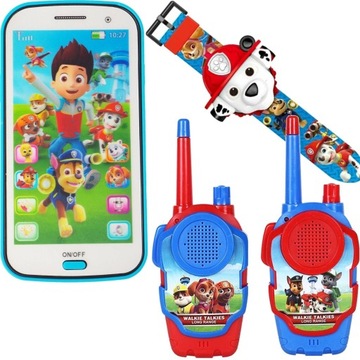 PSI PATROL SMARTFON + WALKIE TALKIE + ZEGAREK Z PROJEKTOREM MEGA ZESTAW 3w1